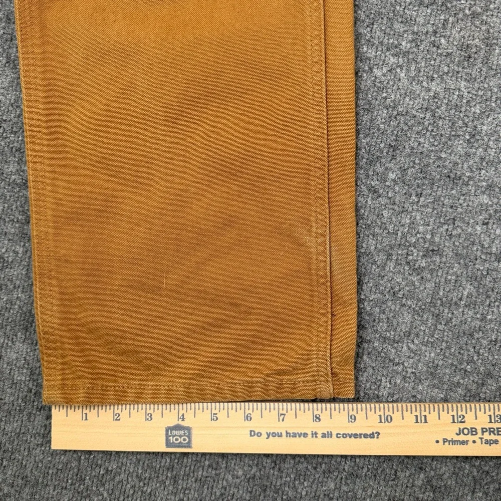 Carhartt Pants Mens 34x34 Brown Duck Canvas Loose Fit Carpenter Work B11 BRN
